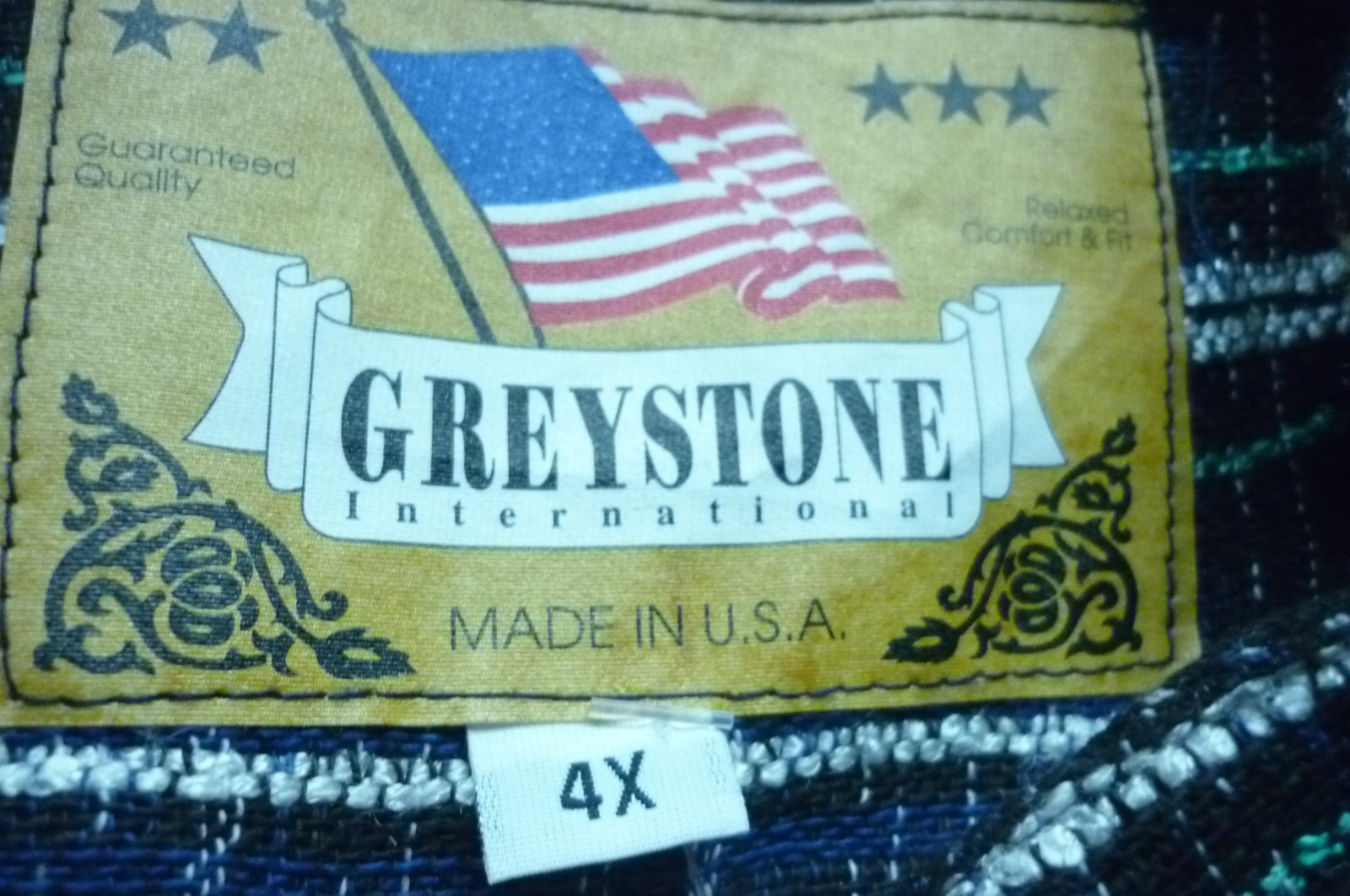 GREYSTONE BIG MAN BUTTON SHIRT SIZE 4X OLD STOCK USA