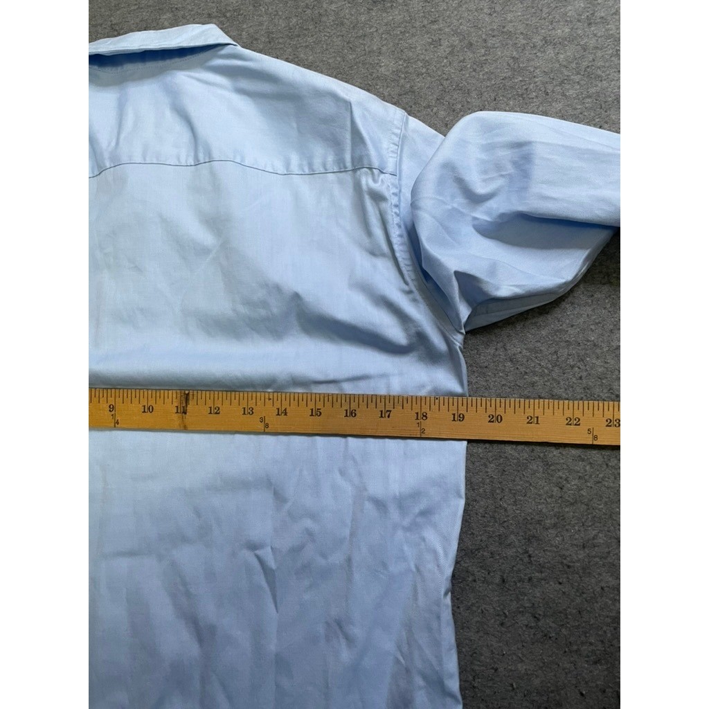 Club Monaco Albini Fabric Mens Light Blue Cotton Button Down Shirt Size 15.5