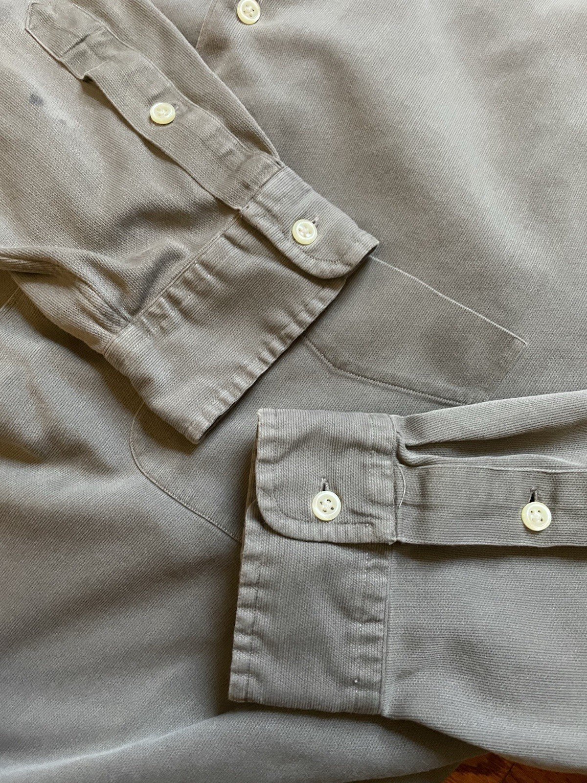 Vintage Polo Ralph Lauren Shirt Marlowe Silk Blend Button Gray Ribbed Mens XXL