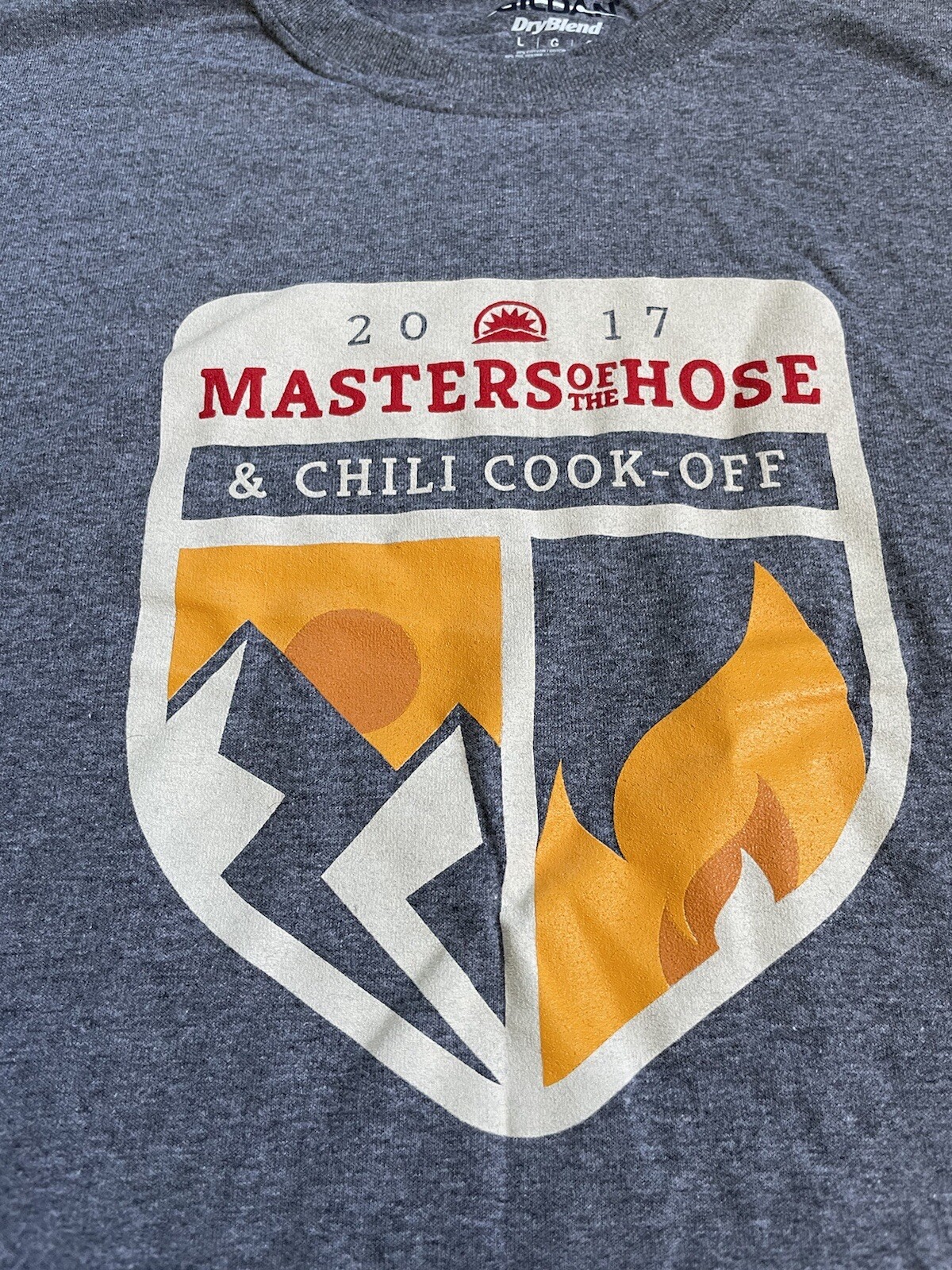 NEW Gildan Dryblend Men’s Large “Master Of The Hose” Shirt -Sunday River Fireman