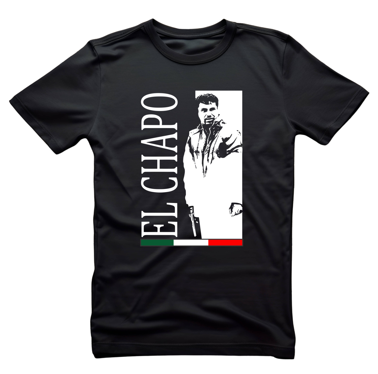 El Chapo T-Shirt Scarface Crossover Original Gangster Tony Montana Unisex Black