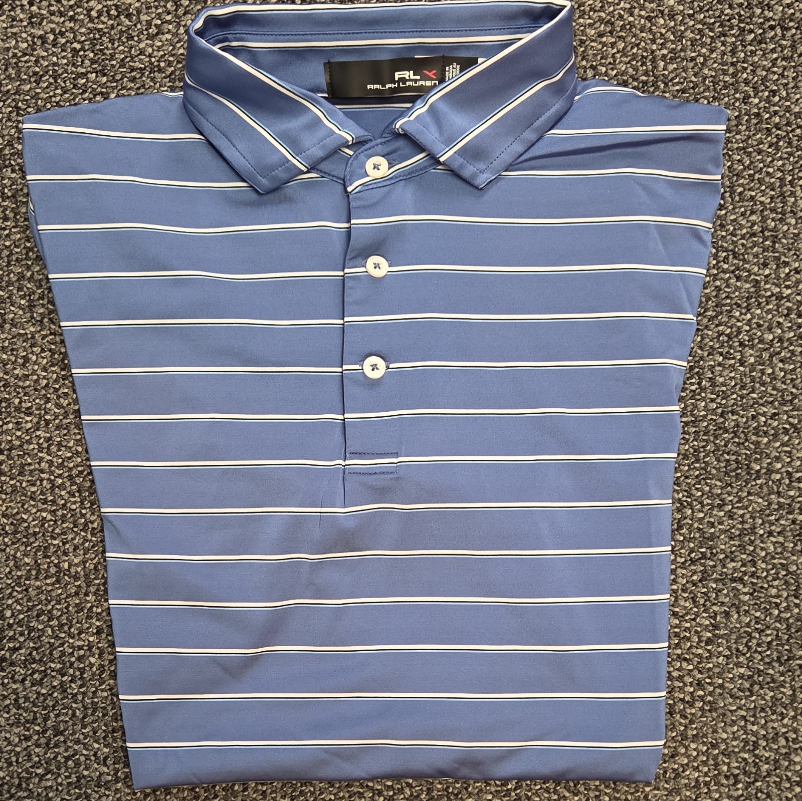 Lot (2) RLX Ralph Lauren Striped Short Sleeve Golf Polo Shirts Men’s Size M