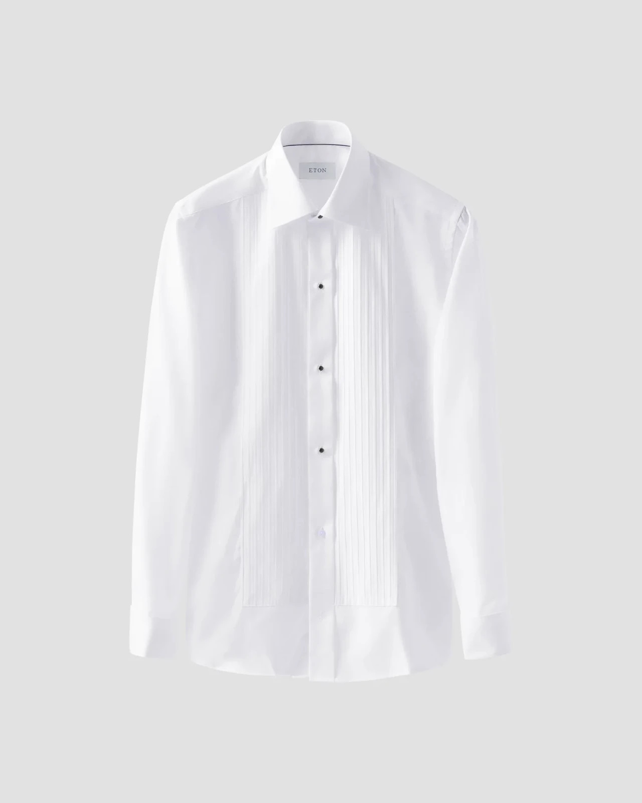 Eton White Plissé Tuxedo Shirt Frech Cuffs Evening Shirt Slim Fit 100% Cotton