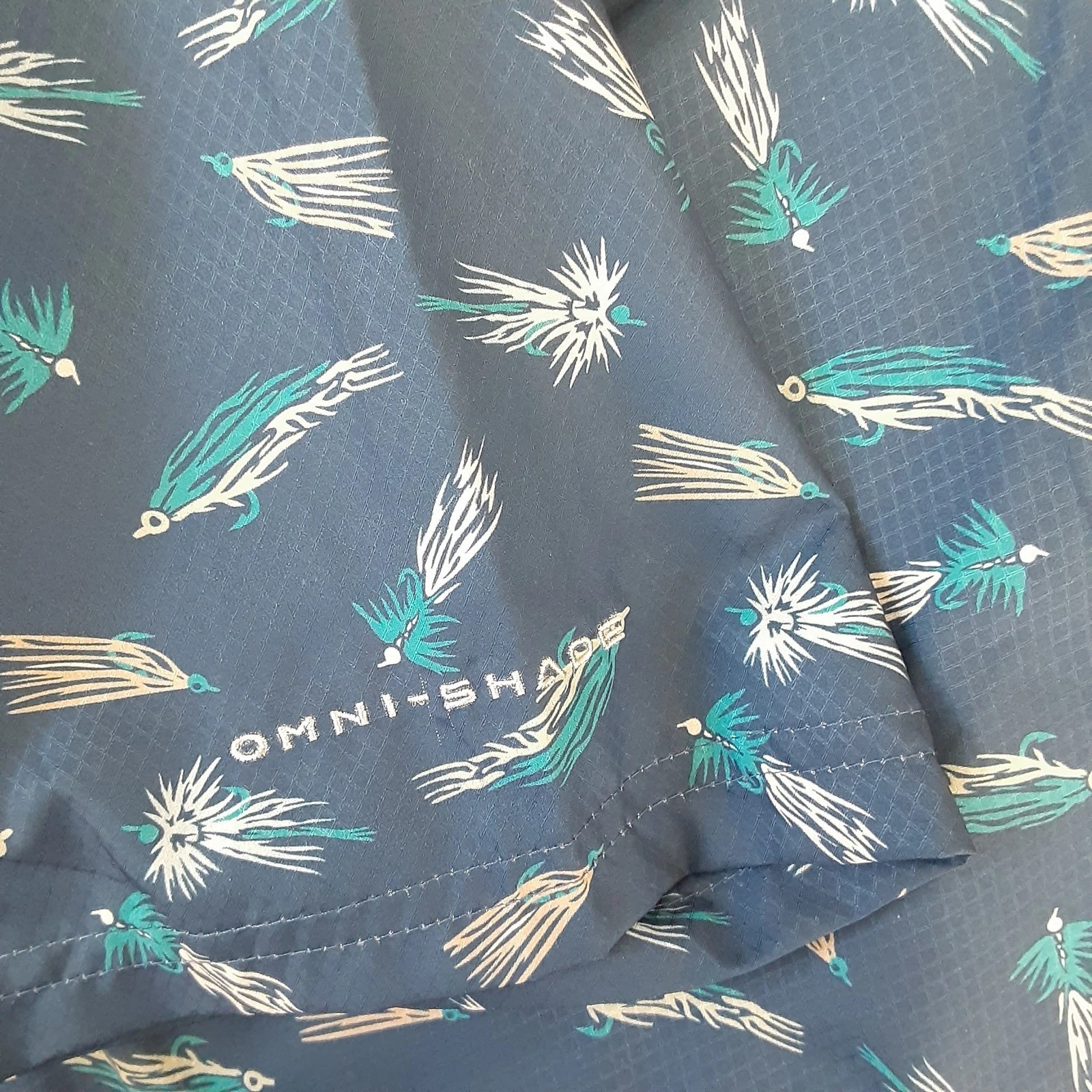 Columbia PFG Mens Small Blue Super Slack Tide Camp Shirt Short Sleeve Lure New