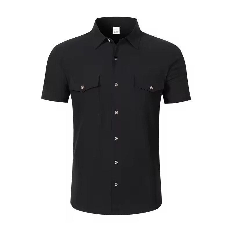 Mens Linen Shirt Short Sleeve Casual Summer Breathable Beach Vacation Button Up