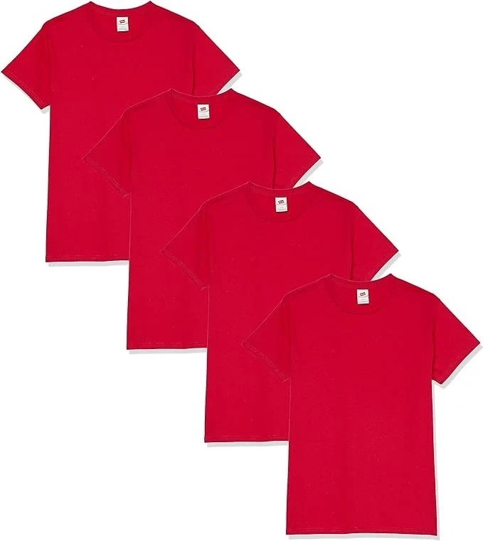 Hanes Men Crew neck T-Shirt 4-Pack ComfortSoft 100% Cotton Heavyweight Tee Plain
