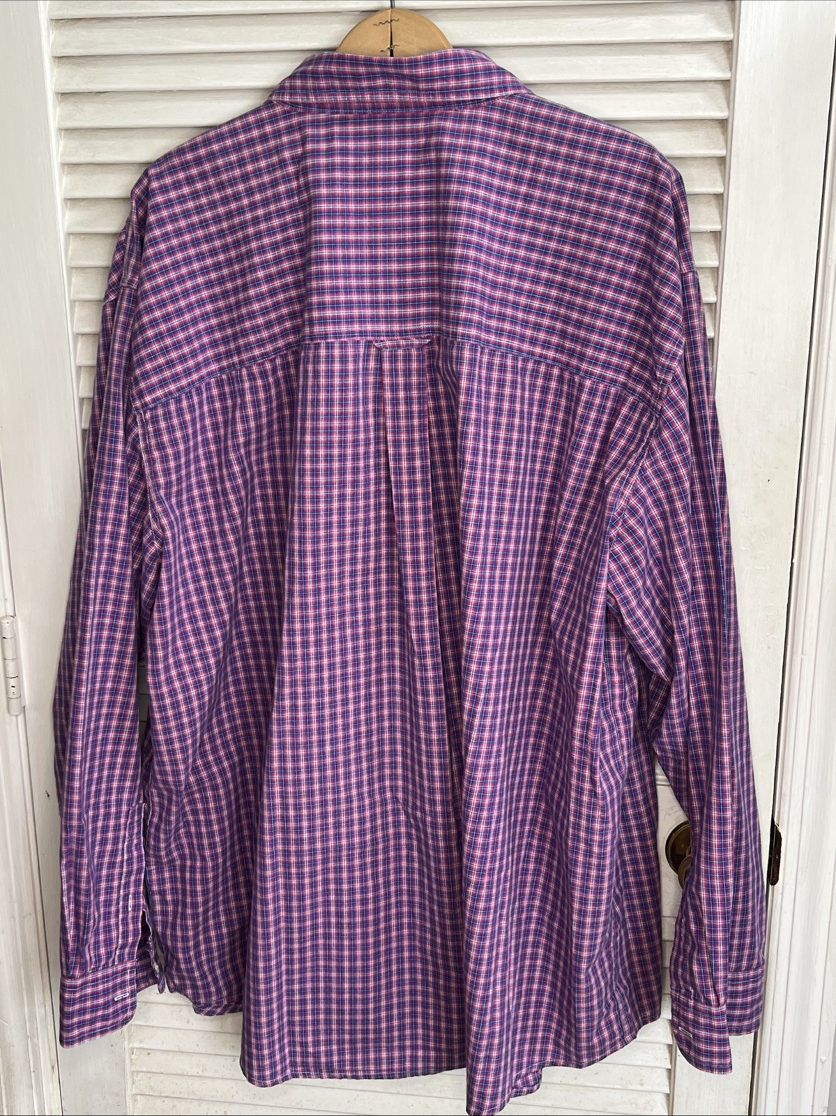 Chaps Mens Button Down Shirt 3XL Easy Care Gingham Check Casual Comfort
