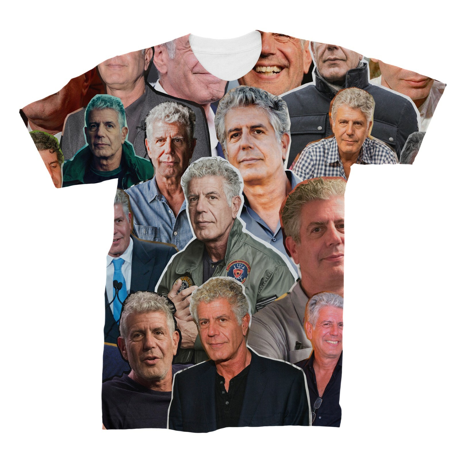 Anthony Bourdain Photo Collage T-Shirt