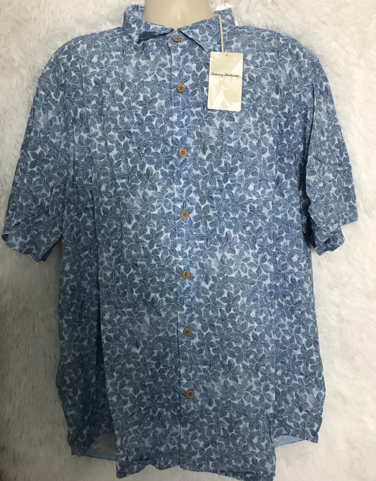 Tommy Bahama B&T Veracruz Cay Sand Dollar Shirt Men’s Size 2XLT Blue $128 NWT