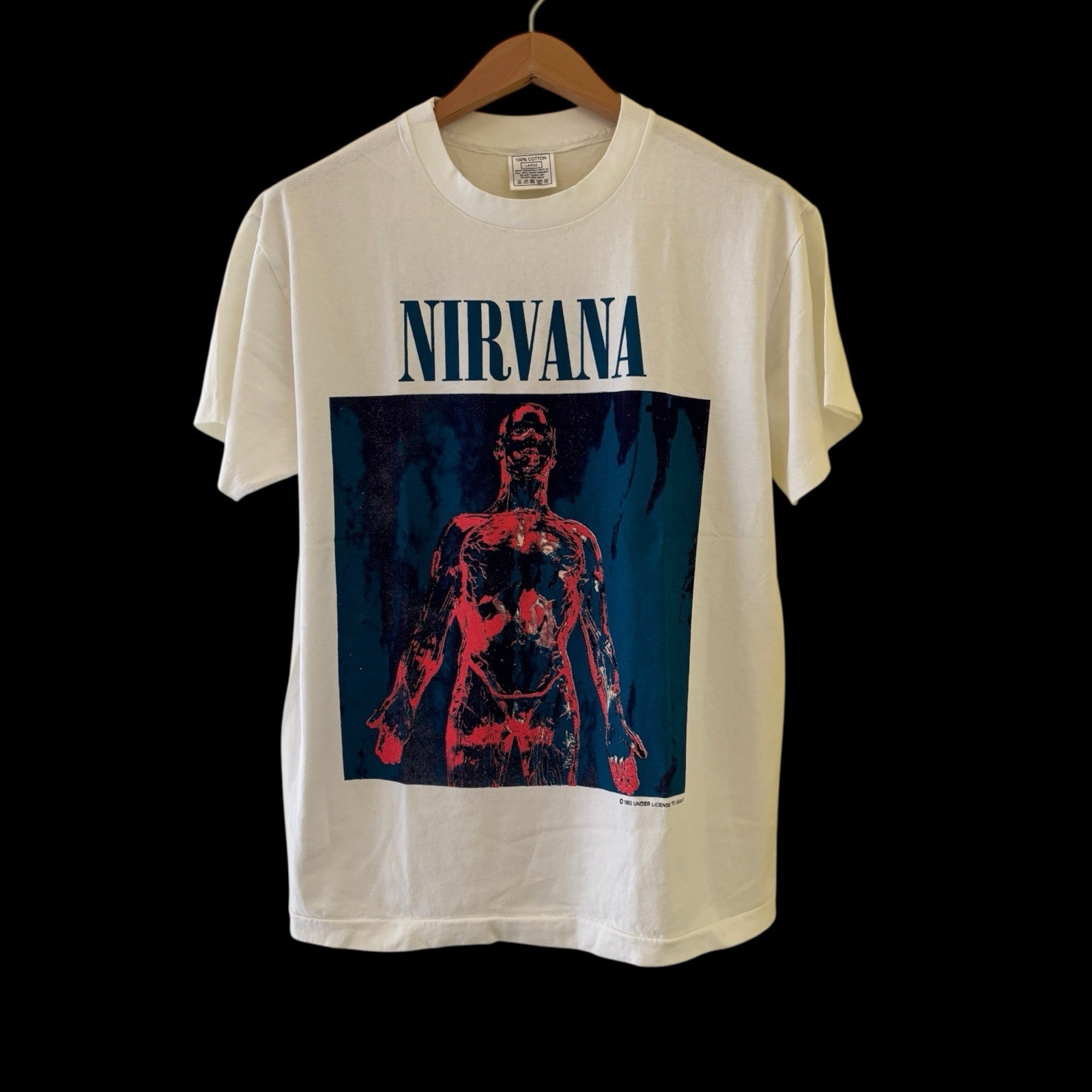 1993 Nirvana sliver tshirt men in utero Kurt Cobain vintage Modern Reprint Large