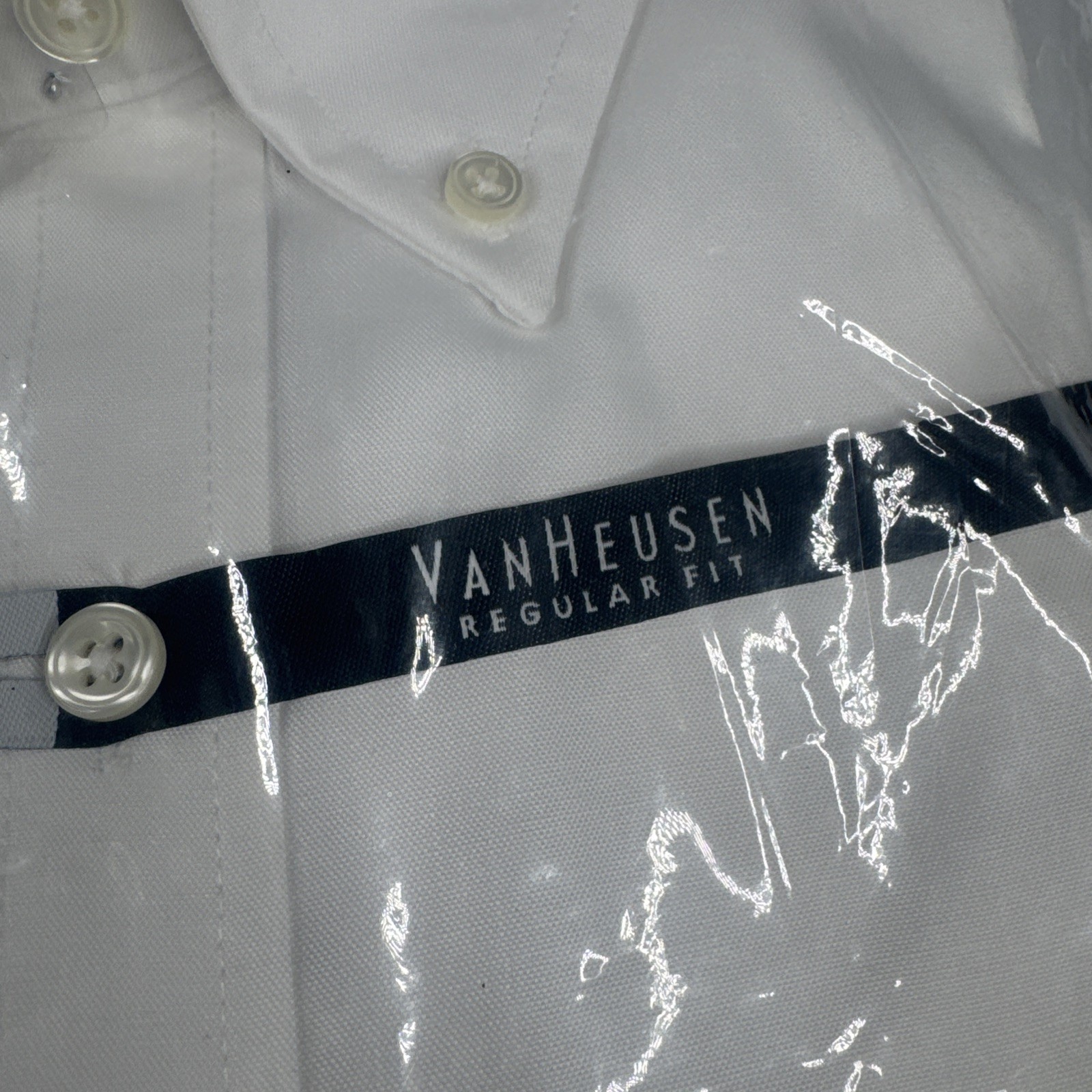 NEW Van Heusen White Dress Shirt 18 34/35 Regular Fit $45 Tag