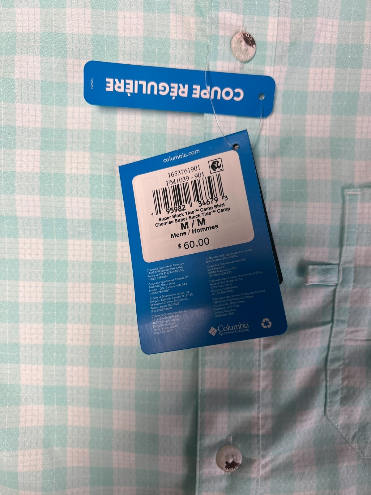 Columbia Men’s Shirt PFG Super Slack Tide Camp Palaka Plaid Short Sleeve