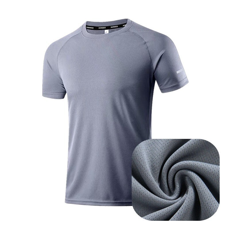 Men’s T-shirt Sports Stretch Breathable Mesh Ice Silk Short Sleeve Quick-Drying