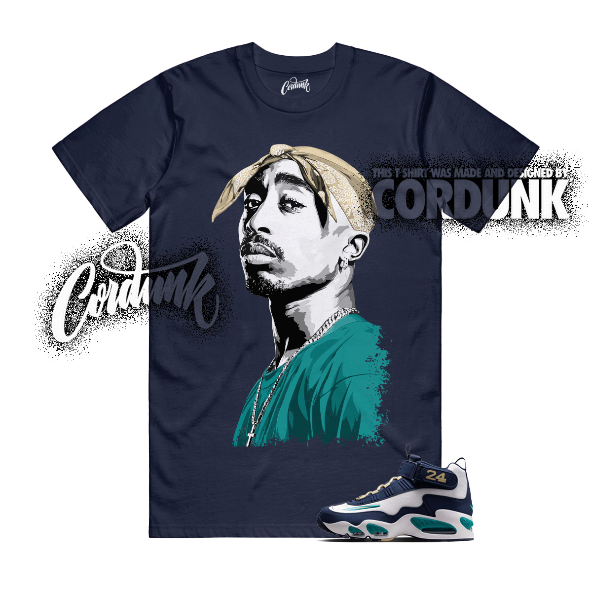 Air Griffey Max 1 Midnight Navy Fresh Water Swingman HBCU T Shirt Match PAC