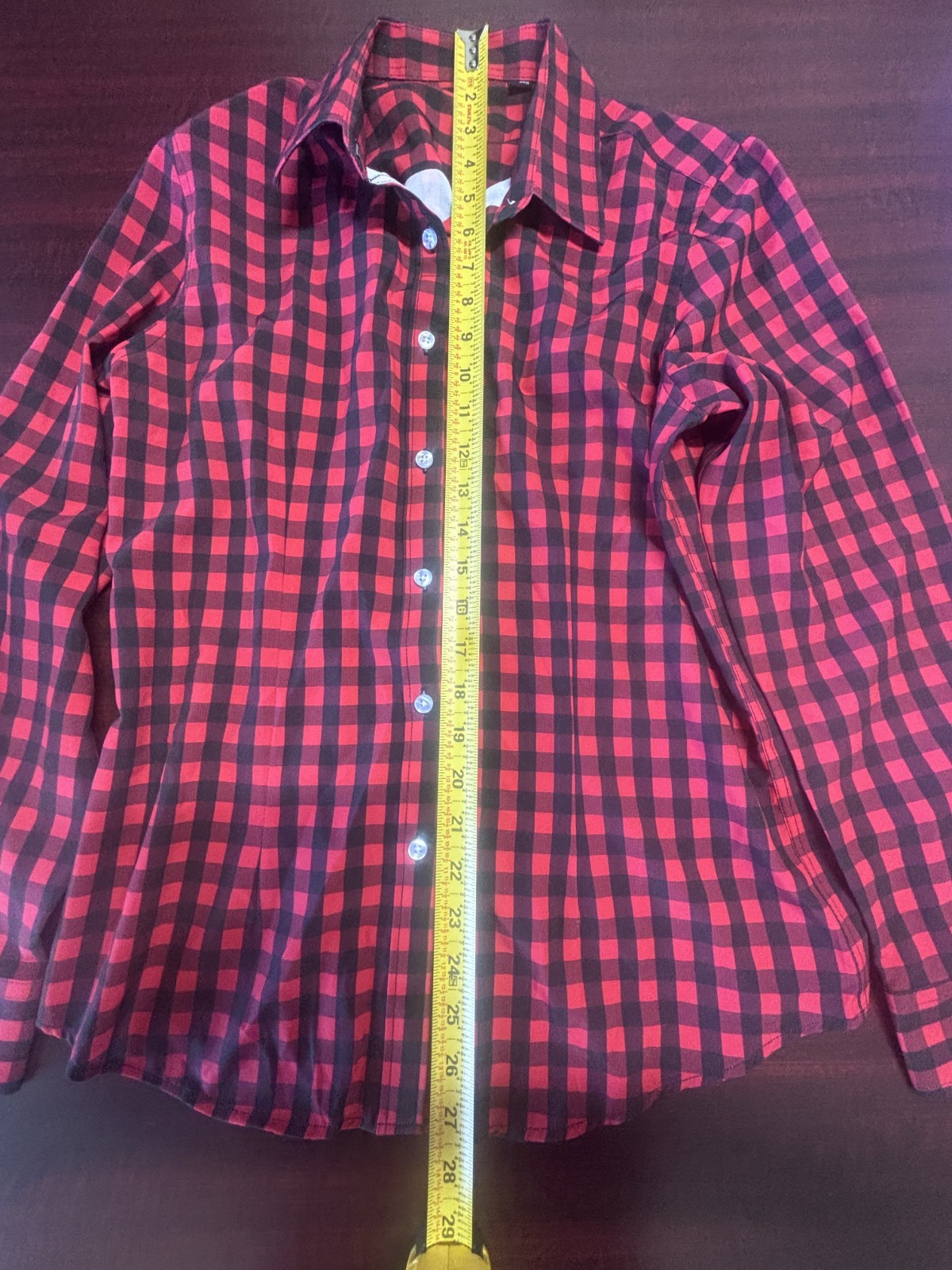 No Brand Red and Black Flannel Button Down Shirt Size Small