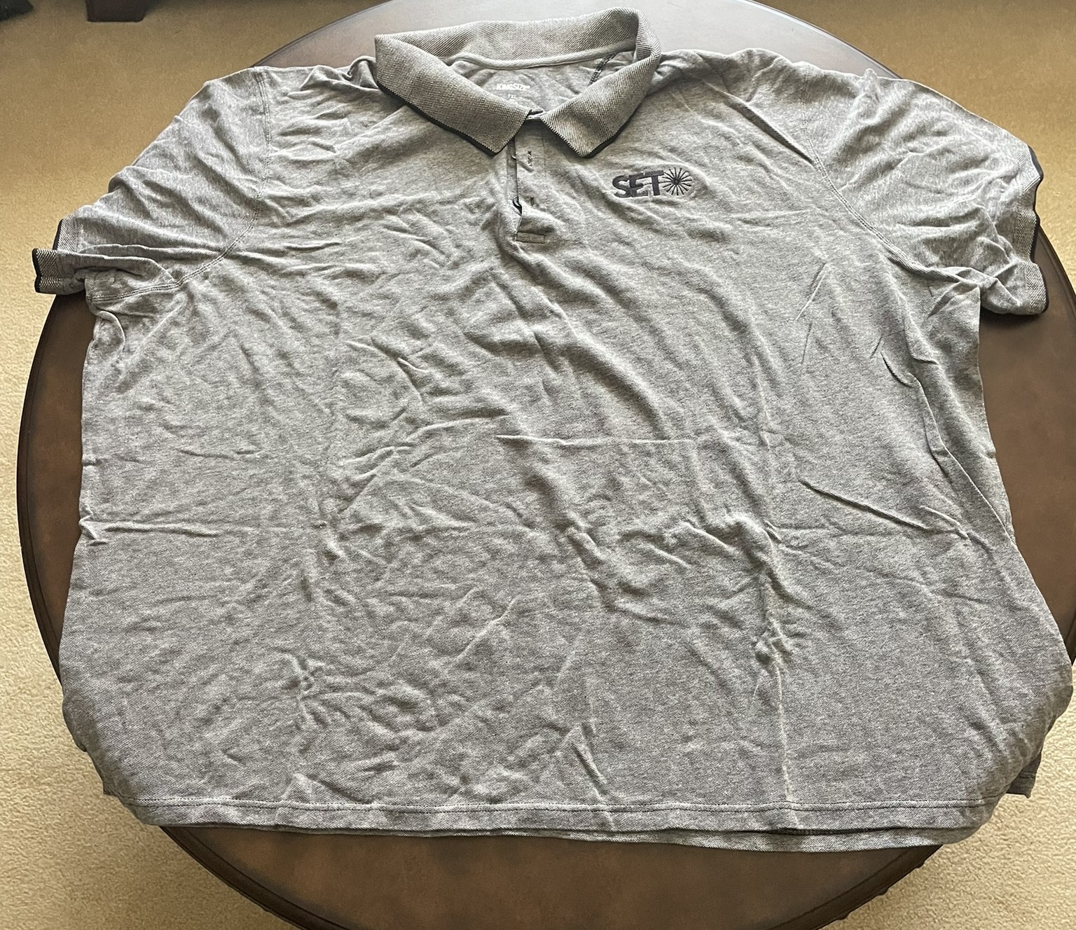 King Size Mens Gray Collared Polo Shirt – 7XL Big – Special Event Transportation