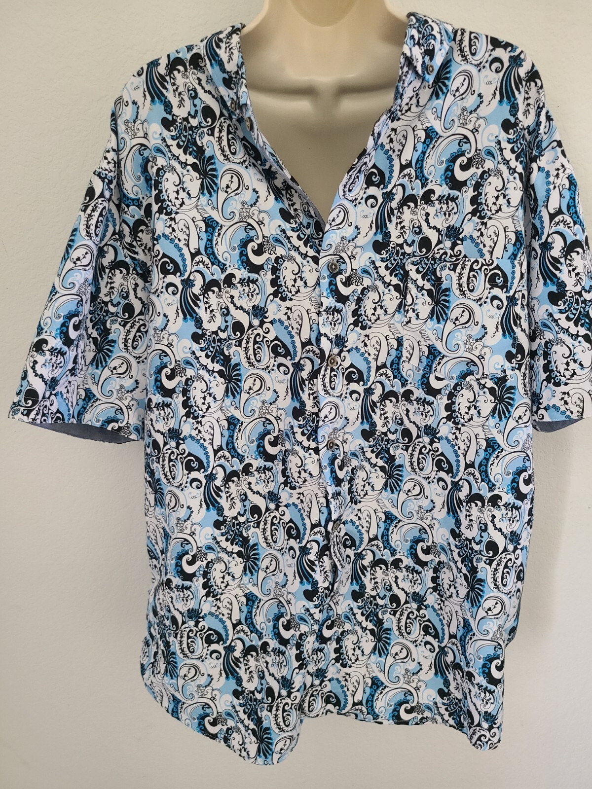Weiv of LA Men’s Button Down Collared Paisley Print Shirt Sz 2x