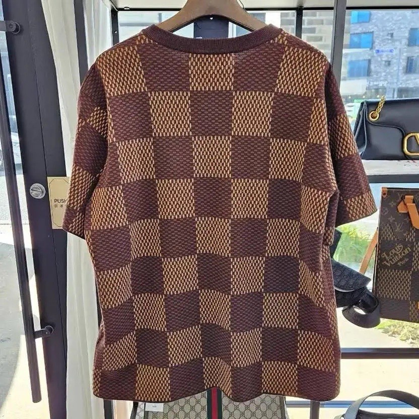 Louis Vuitton Damier Crewneck Crystal LV Patch Sienna SS24 VCCM01 Authentic LG