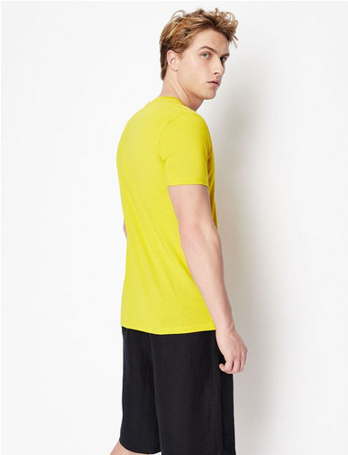 Armani Exchange Men’s Short Sleeve Pima Crew Neck T-Shirt,Bright Yellow,M]