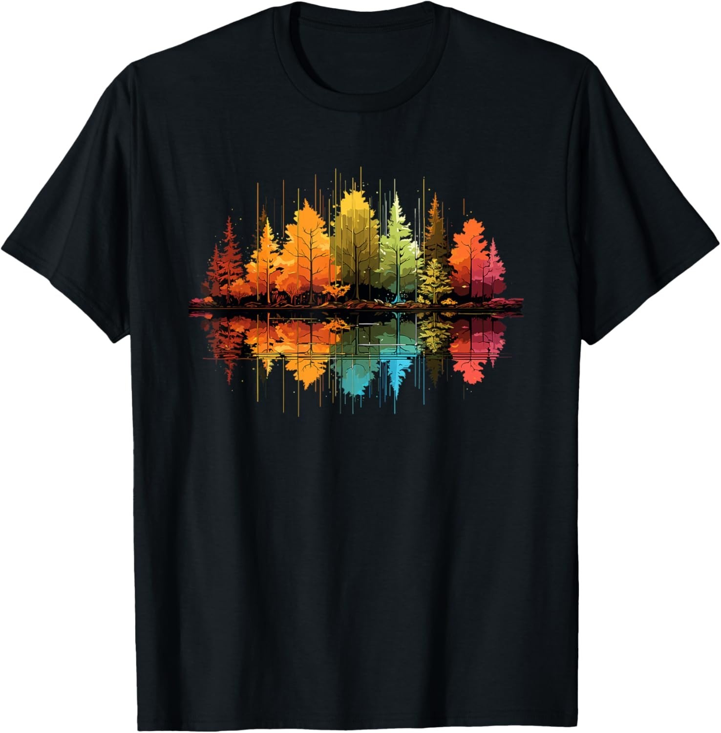Nature Reflection Forest Trees Outdoor Wildlife T-Shirt unisex Tee