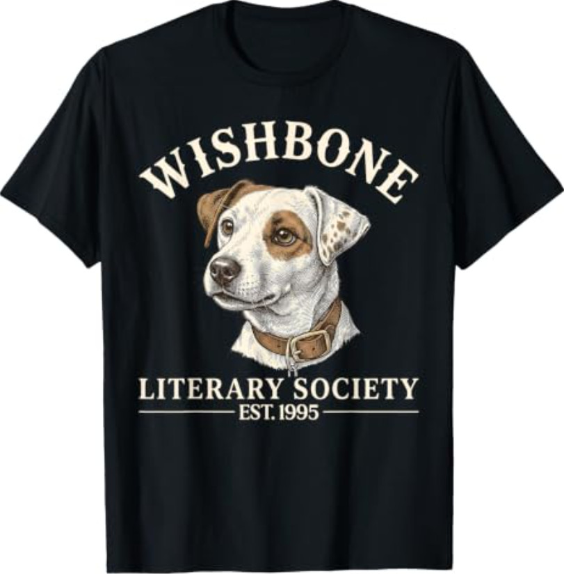 Wishbone Literary Society Est 1995 Dog Reader Vintage T-Shirt