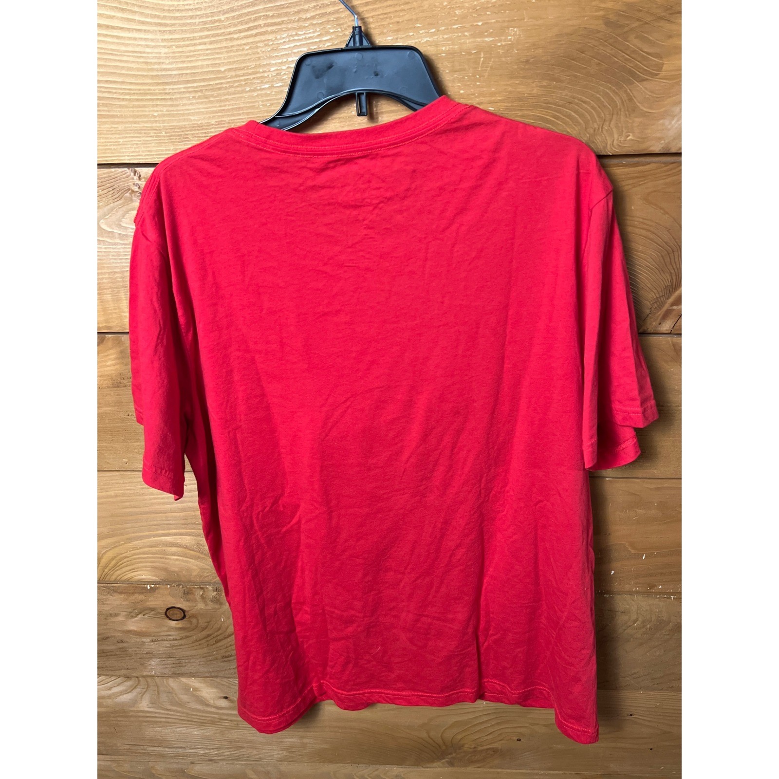 Well Worn Red Christmas Cat Wreath Graphic T Shirt Mens XXL Holographic Funy