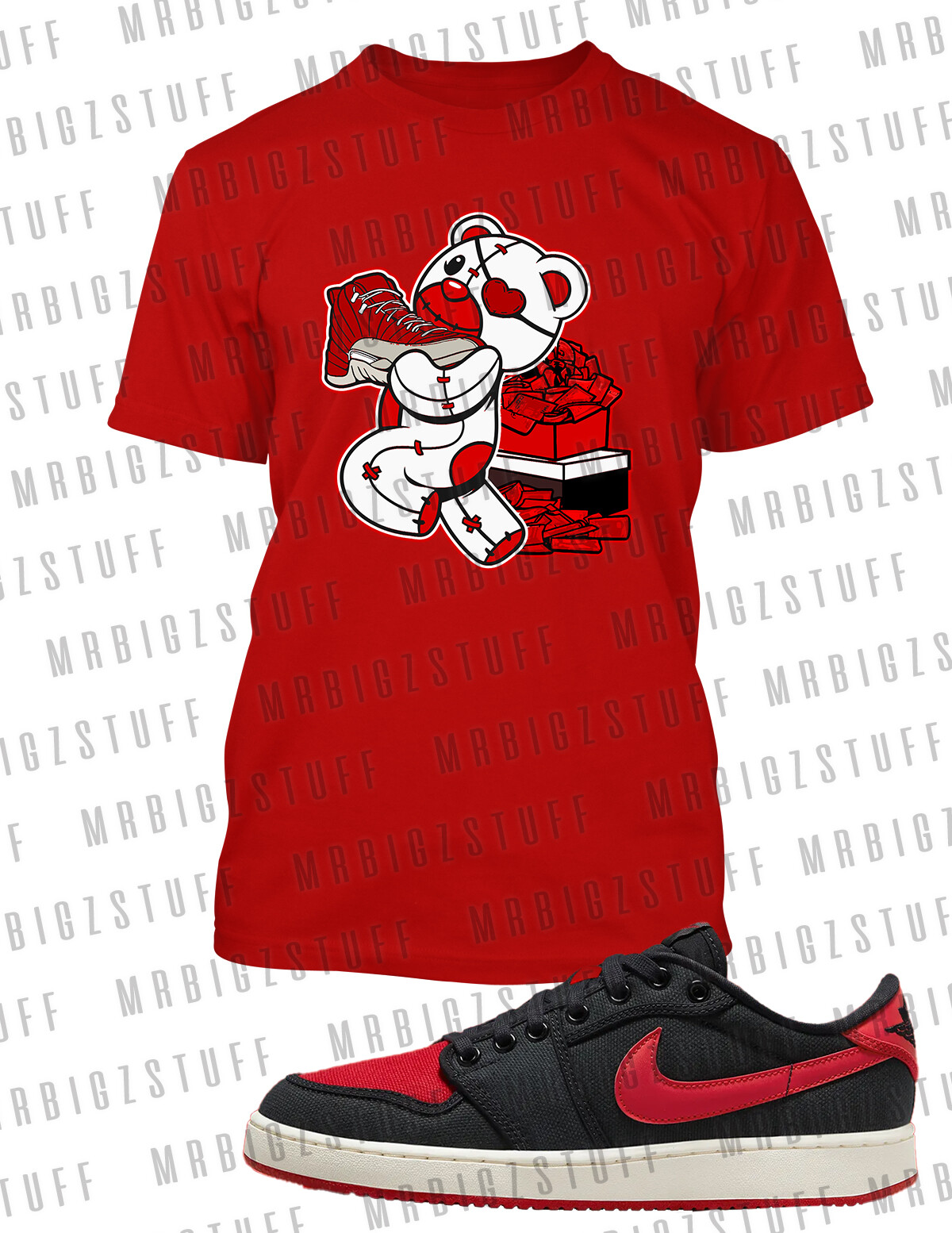 Shoe Money in Hand Hip Tee Shirt J1 KO Low Bred Pro Club Shaka Big Tall Sport