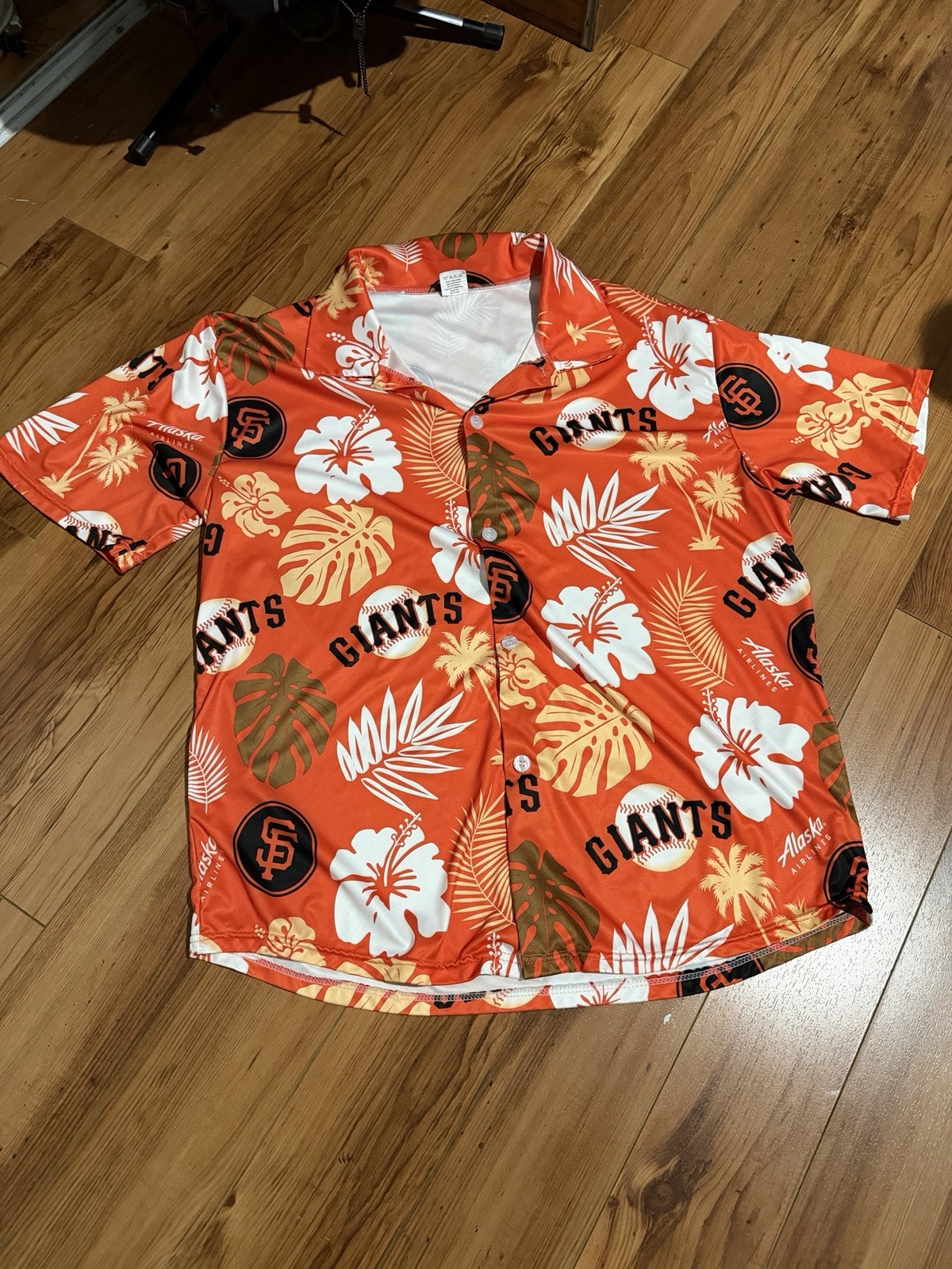SF Giants Baseball Team Hawaiian Aloha Shirt Mens size XL.