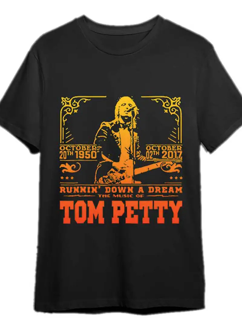 Men’s Cotton T-Shirt | Vintage Tom Petty & The Heartbreakers Graphic | Multi-Sea
