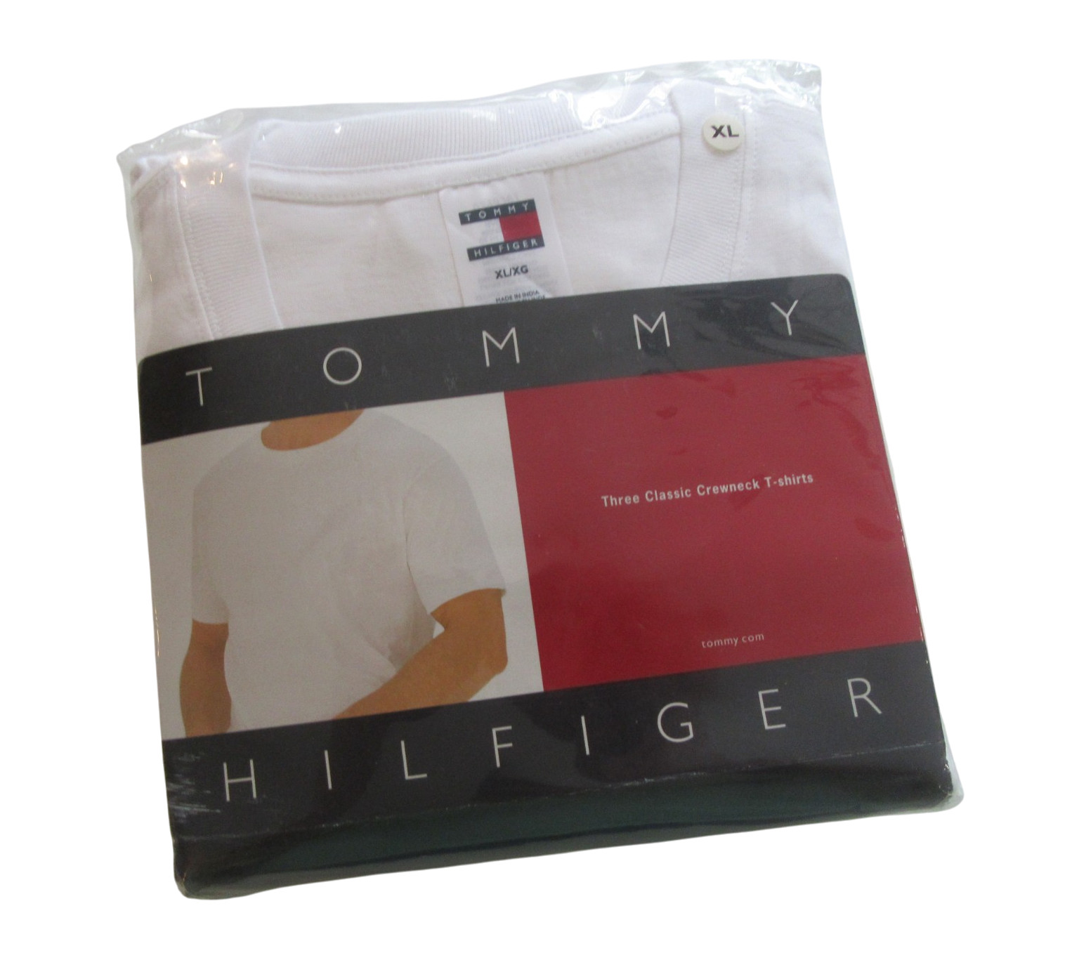 Tommy Hilfiger Mens Classic Crewneck Cotton T-Shirts White 3 Pack Size XL NWT