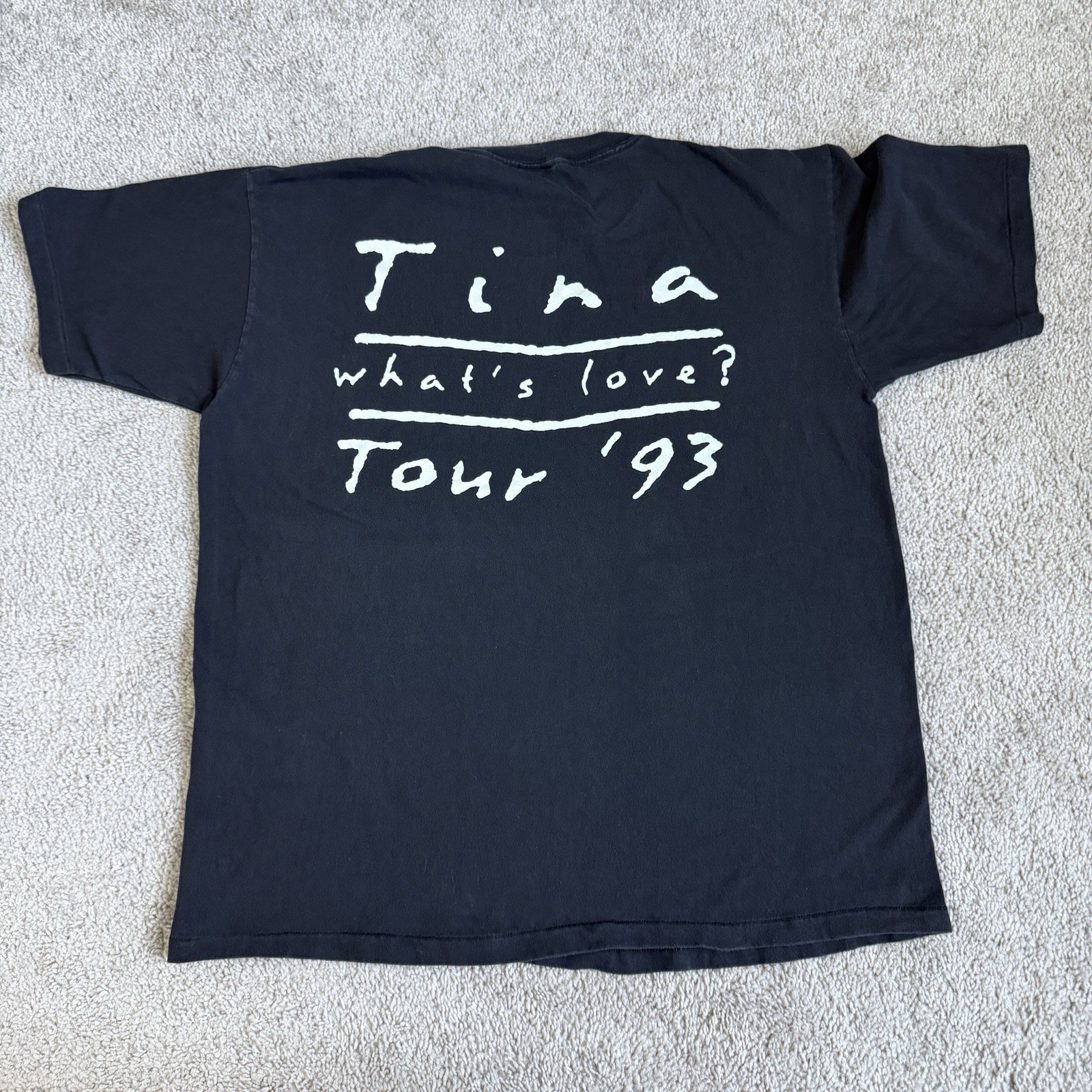Vtg 1993 Tina Turner Local Crew T Shirt Whats Love Tour Diamond Star XL Front