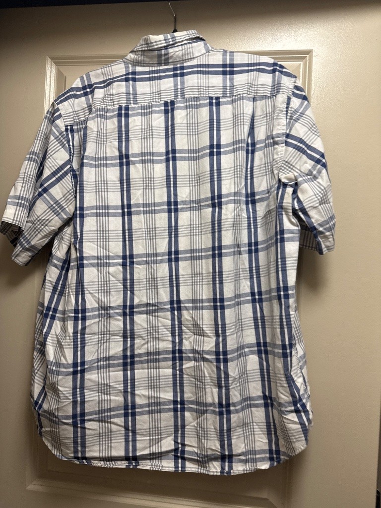 George plaid button-down short sleeve shirt