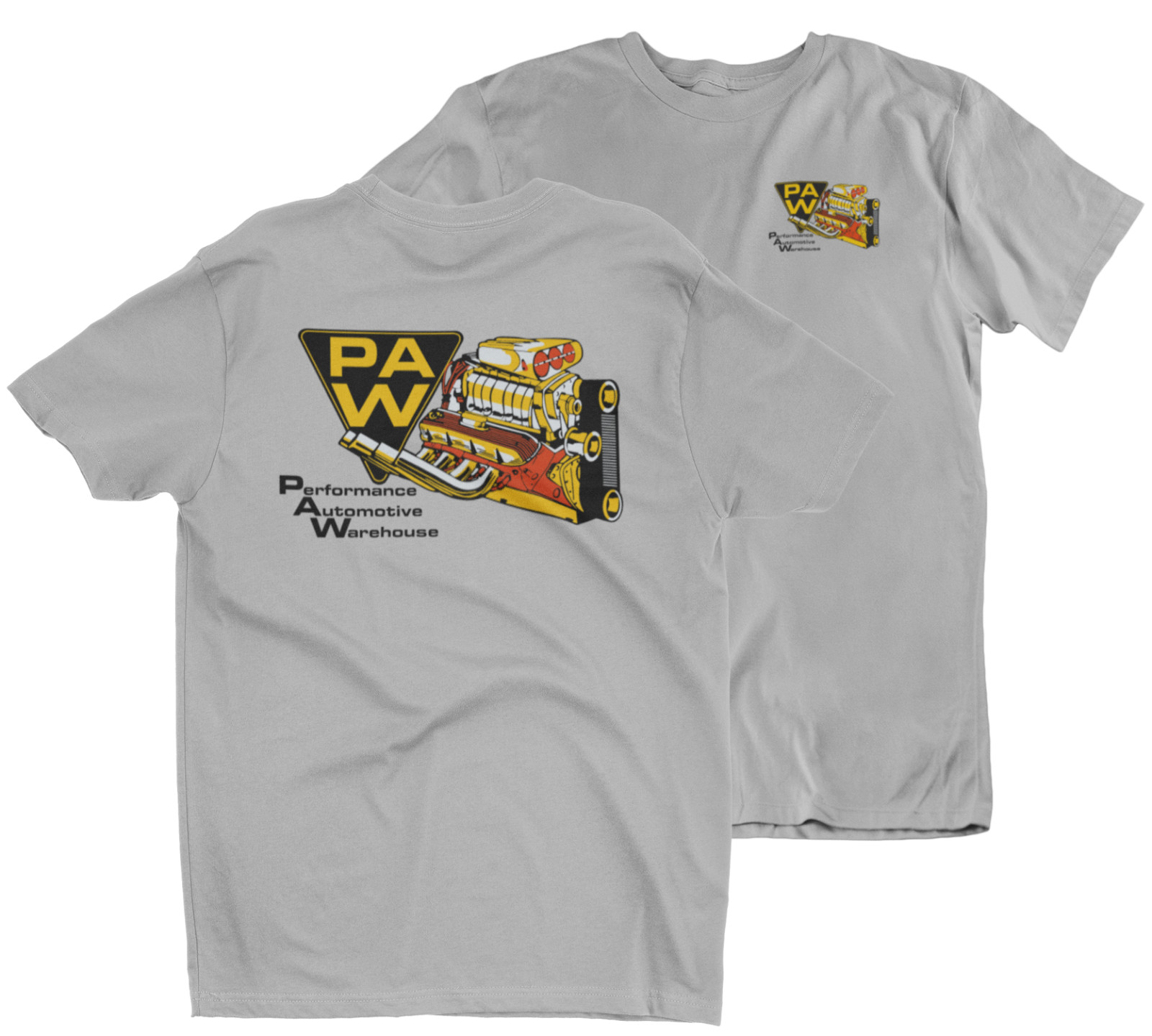 PAW PERFORMANCE AUTOMOTIVE WAREHOUSE Gray Tee T-Shirt Speed Equipment Mopar Ford