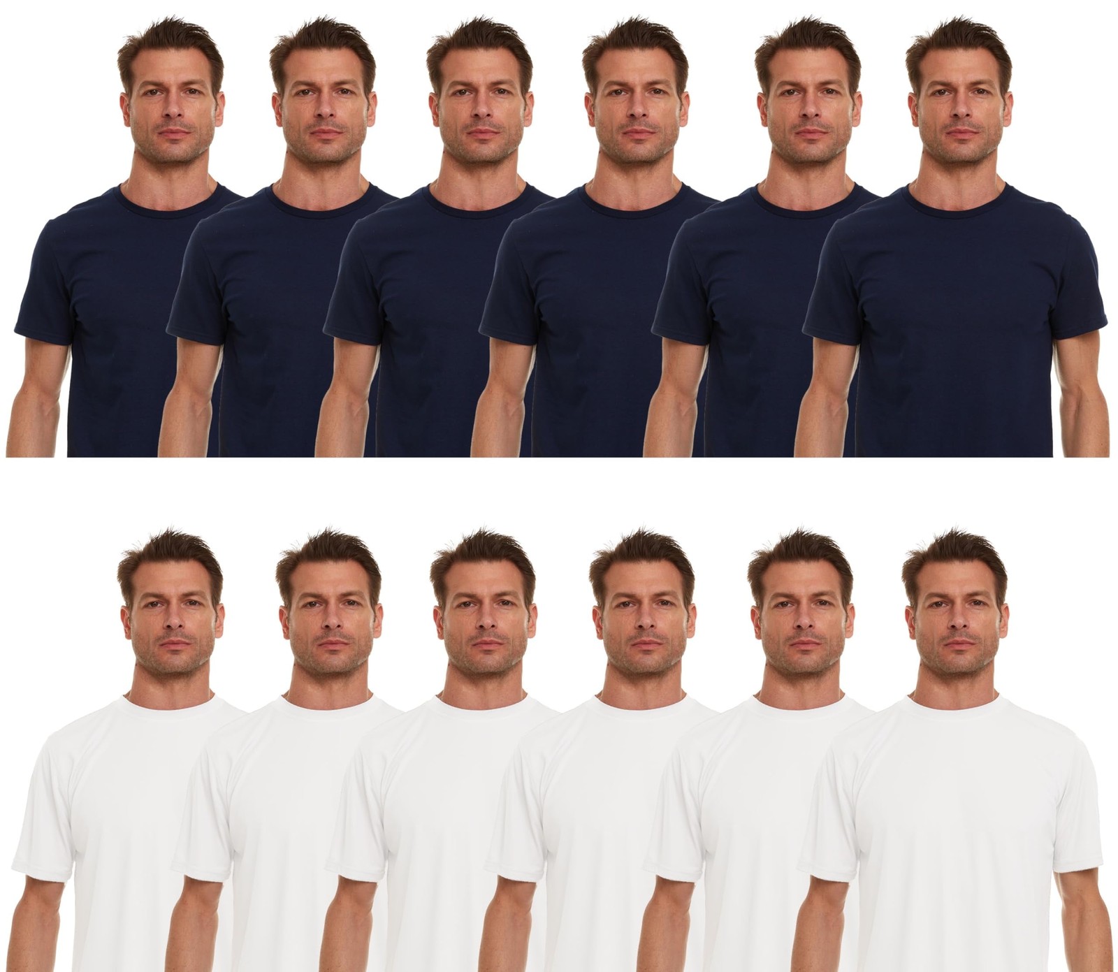 BILLIONHATS 12 Pack Men’s Solid Colors Cotton T-Shirts Short Sleeve Lightweight