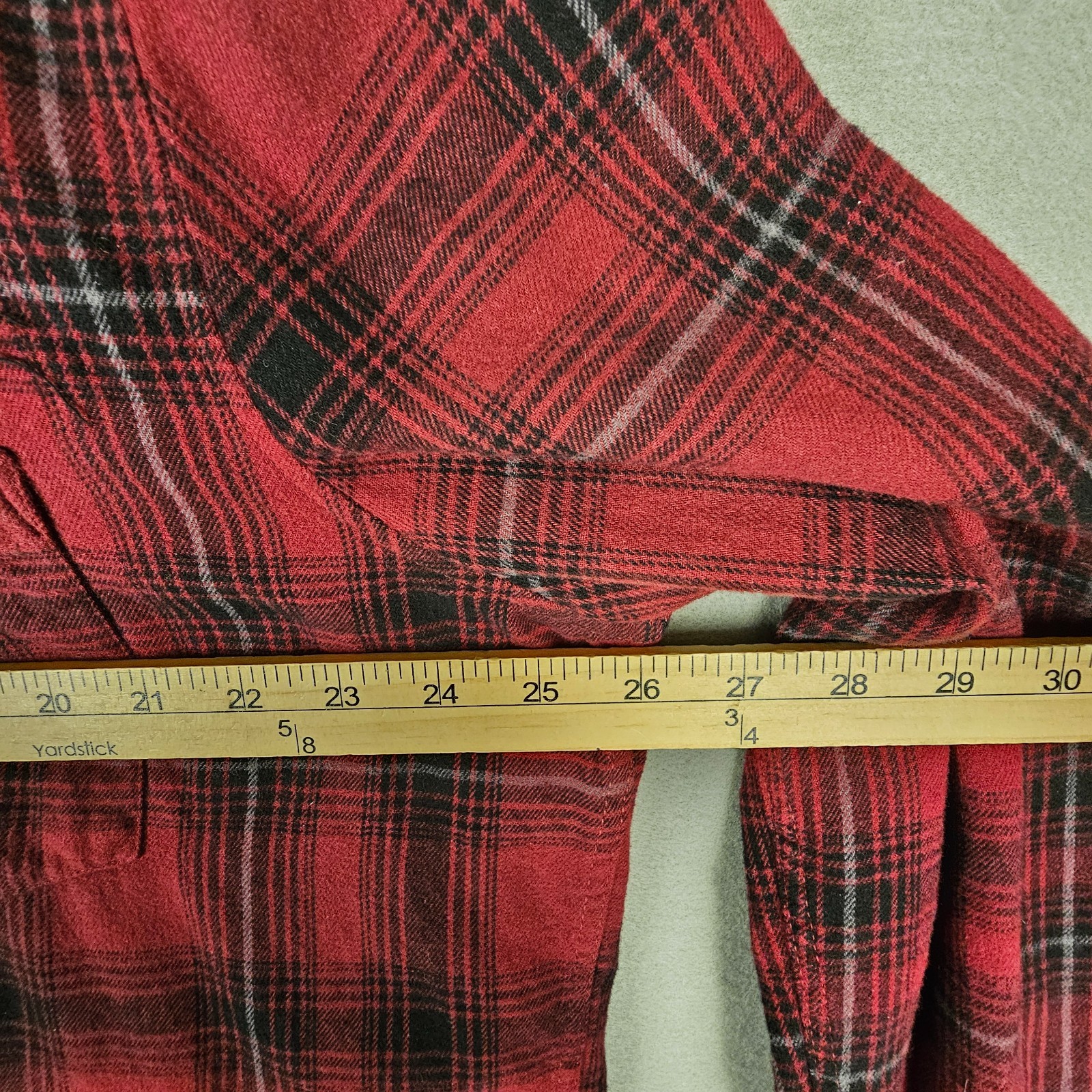 Foundry Super Soft Flannel Button Down Shirt Mens XLT Tall Red Tartan Plaid