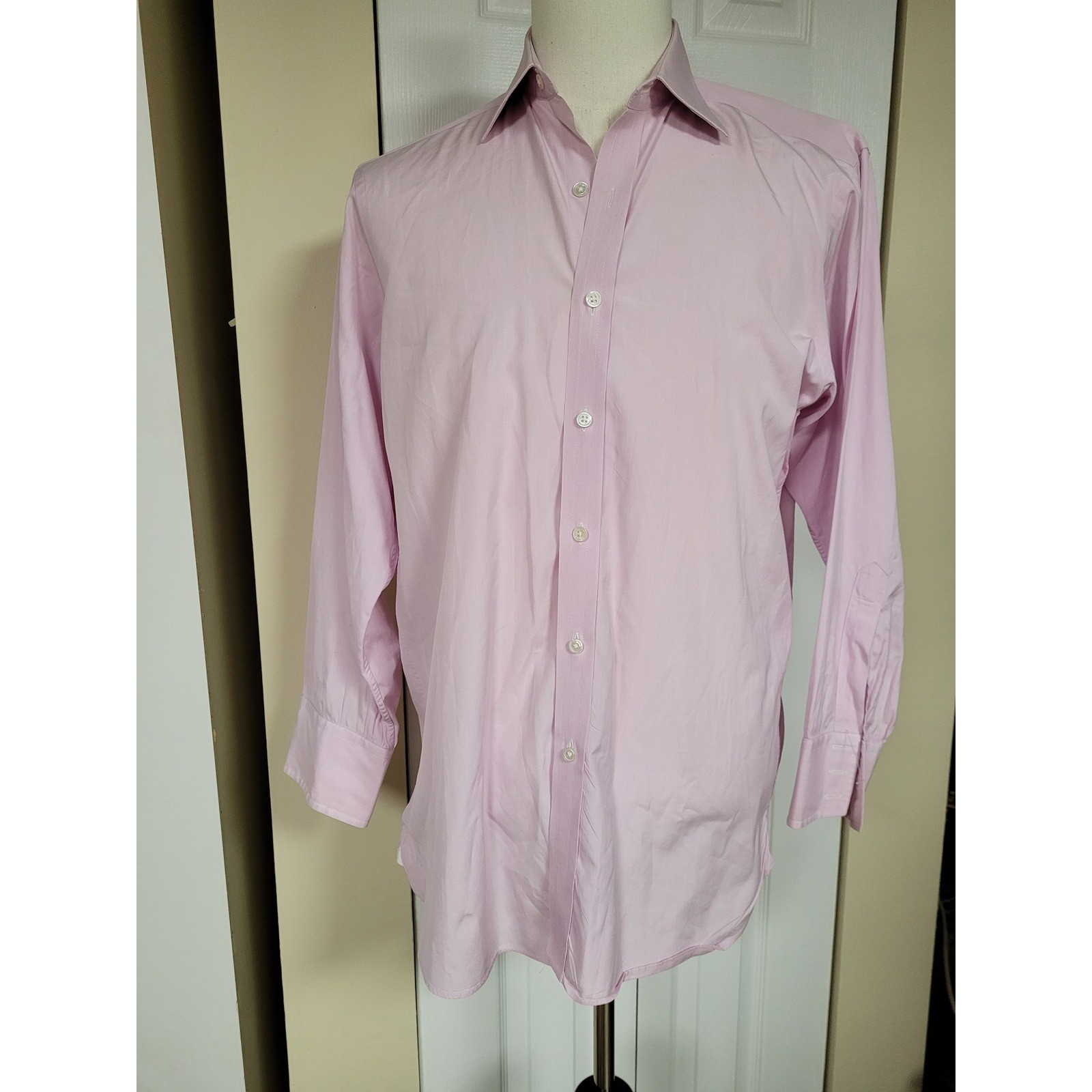 Turnbull & Asser Neiman Marcus Pink Cotton Dress Shirt Mens 15.5X30in England