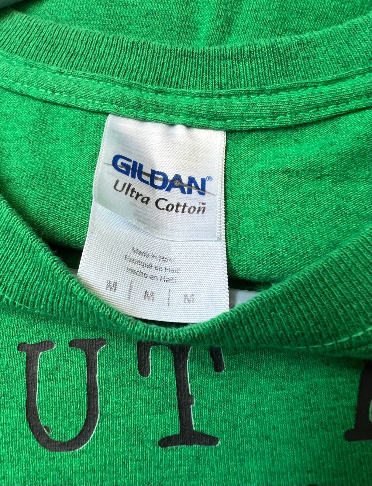 Gildan Ultra Cotton Men’s Crew Neck T-Shirt Green Size M