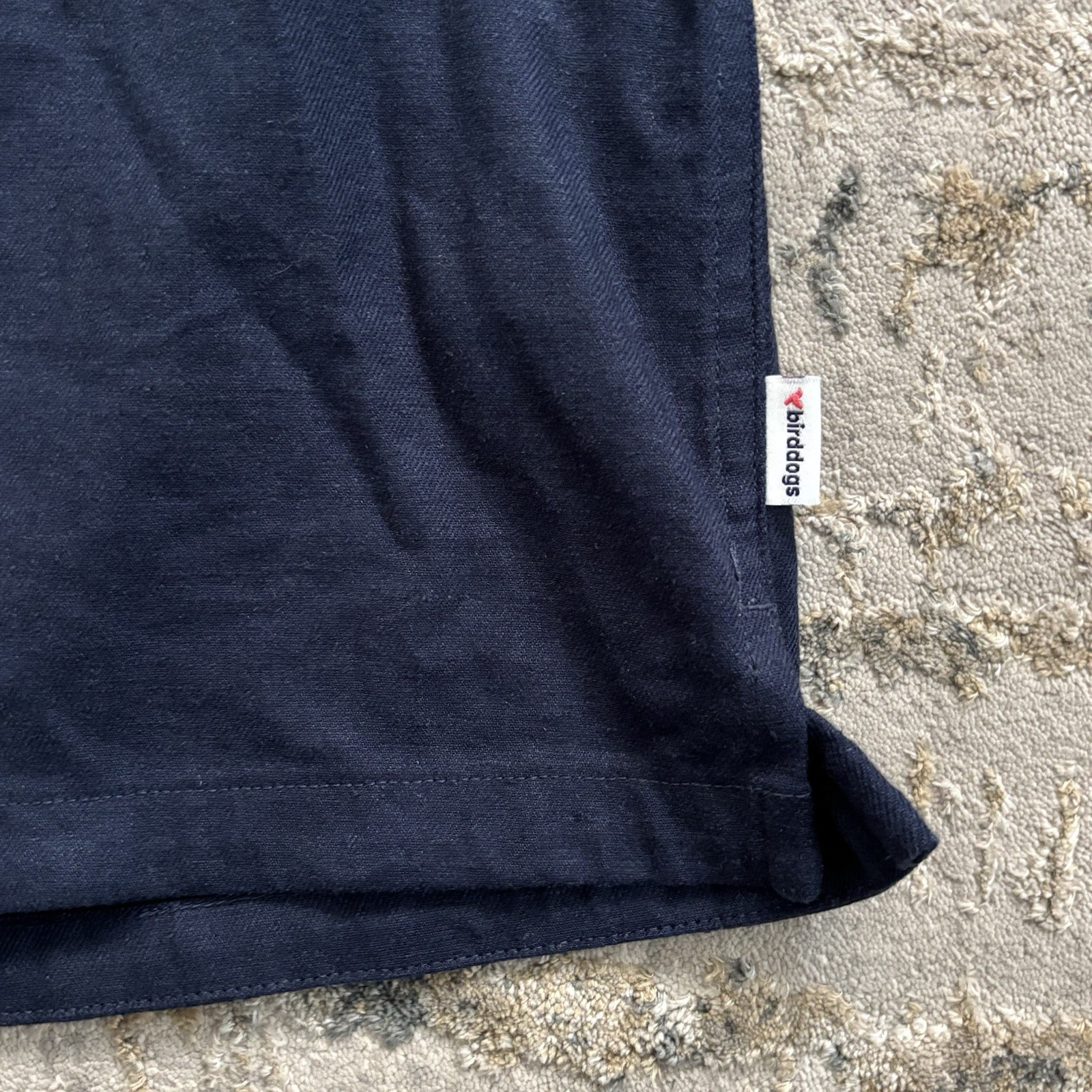 Birddogs Tech Linen Short Sleeve Button Up Polo Shirt NEW Men’s XL Navy Blue