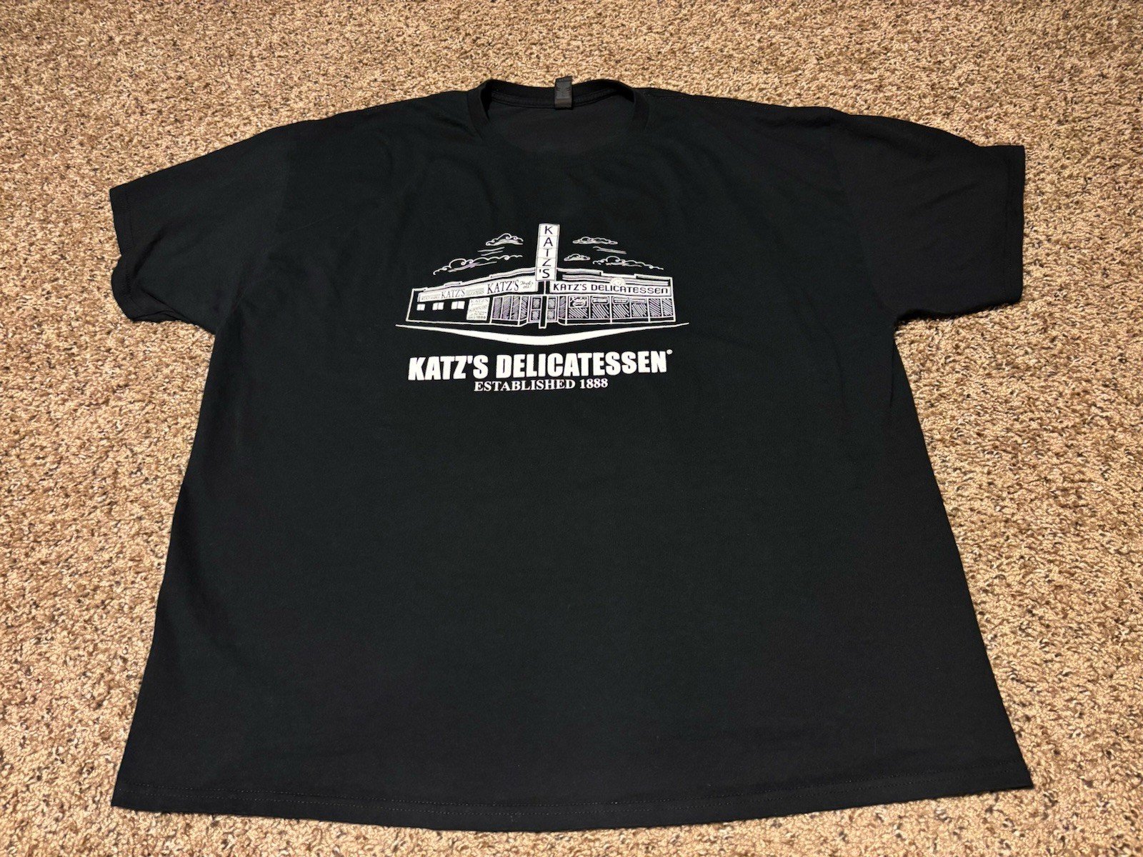 Katz’s Delicatessen Black Graphic T-Shirt Send a Salami 3XL