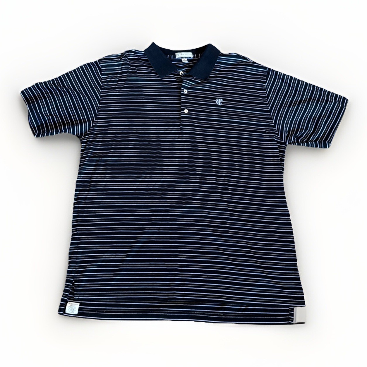 Peter Millar Golf Polo Mens XL Black Striped Cotton Timuquana Country Club