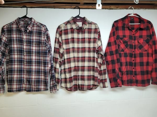 flannel shirt size L 3 pack lot of 3 long sleeve / we4520 r4 t61