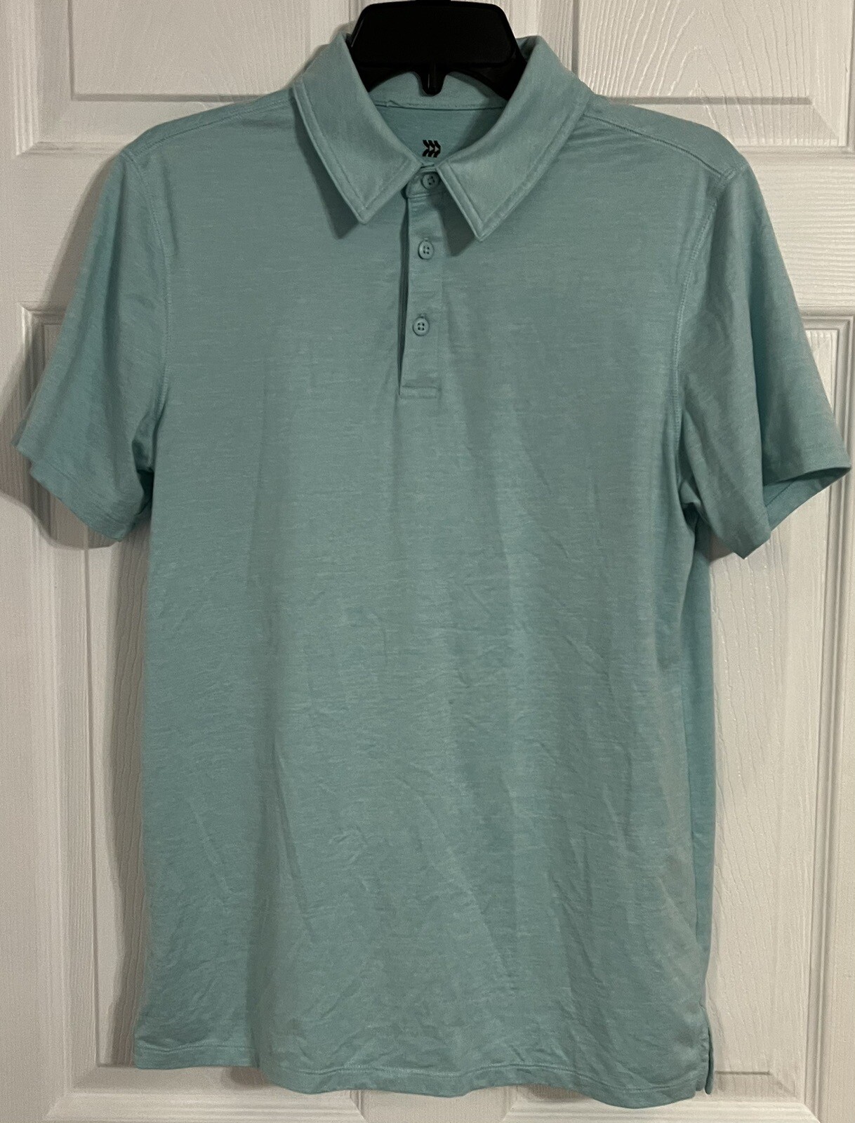 Light blue Athletic Polo SMALL All In Motion Wicking Stretch Polyester/Spandex