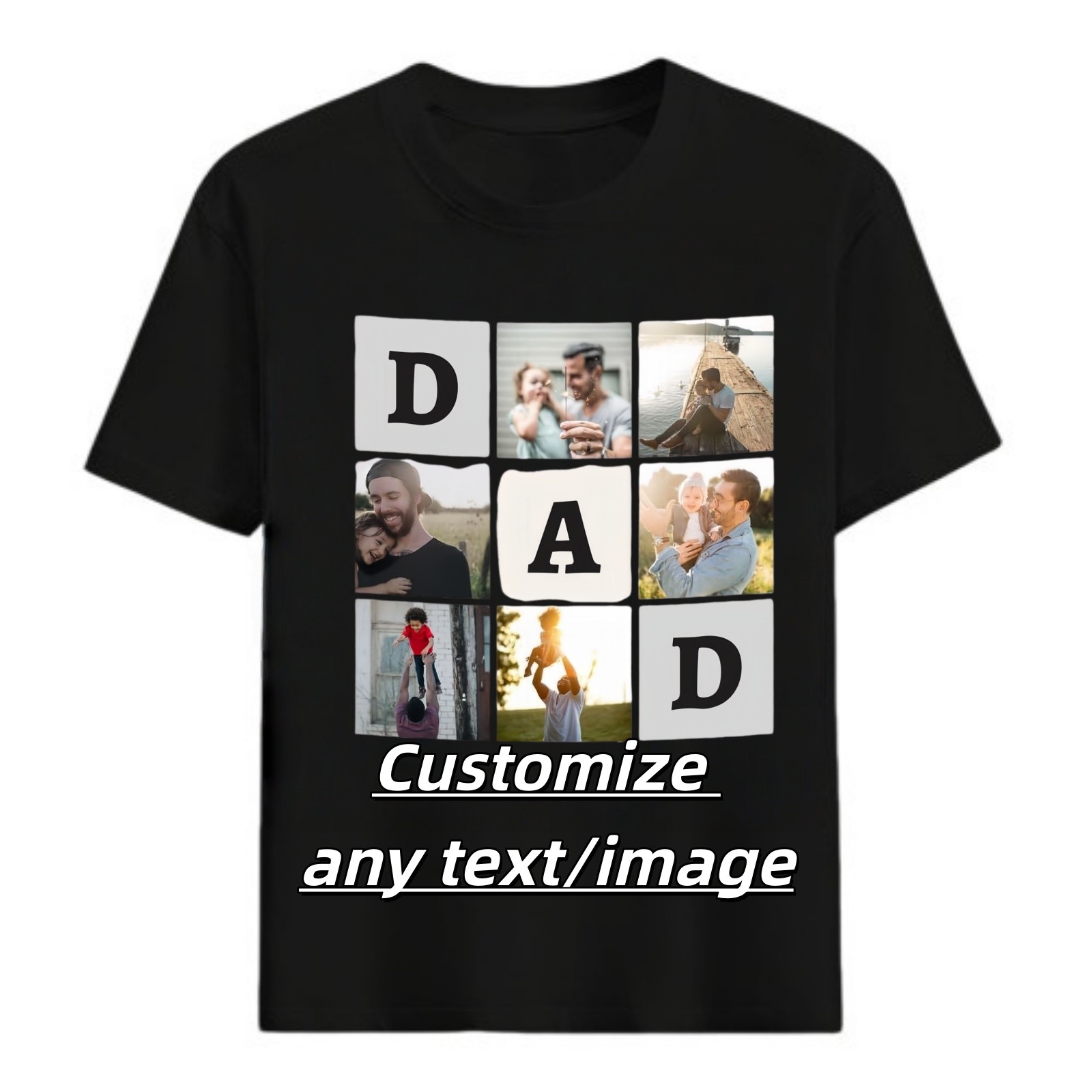 Personalized Printed Name Picture Tshirt Unique Father’s Day Present For Father