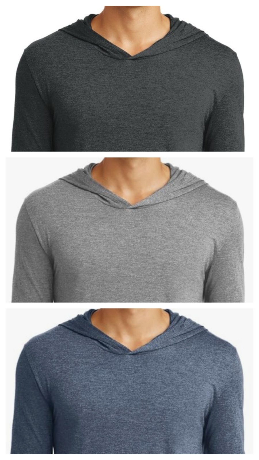 3 MEN’S HOODED SHIRTS SIZE MEDIUM TRI BLEND DISTRICT MADE