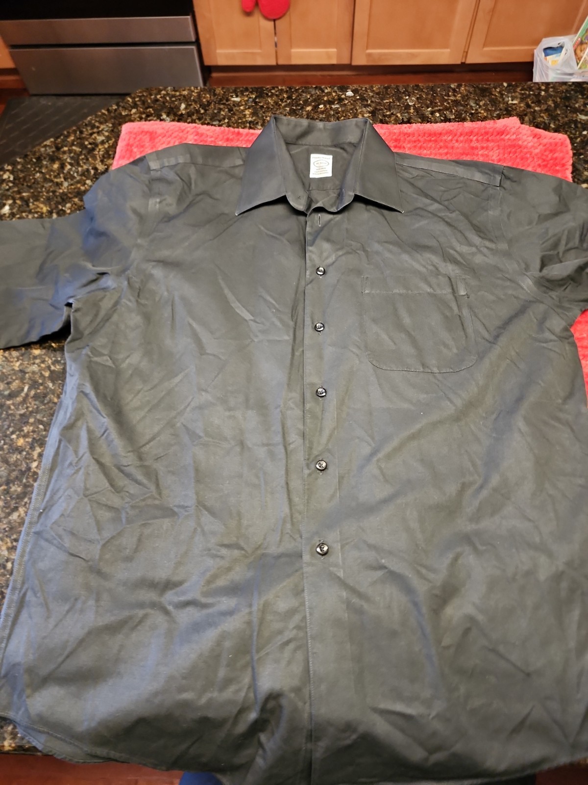 Pronto Uomo Dress Shirt Black Long Sleeve Button Up Collar Mens 16 32/33