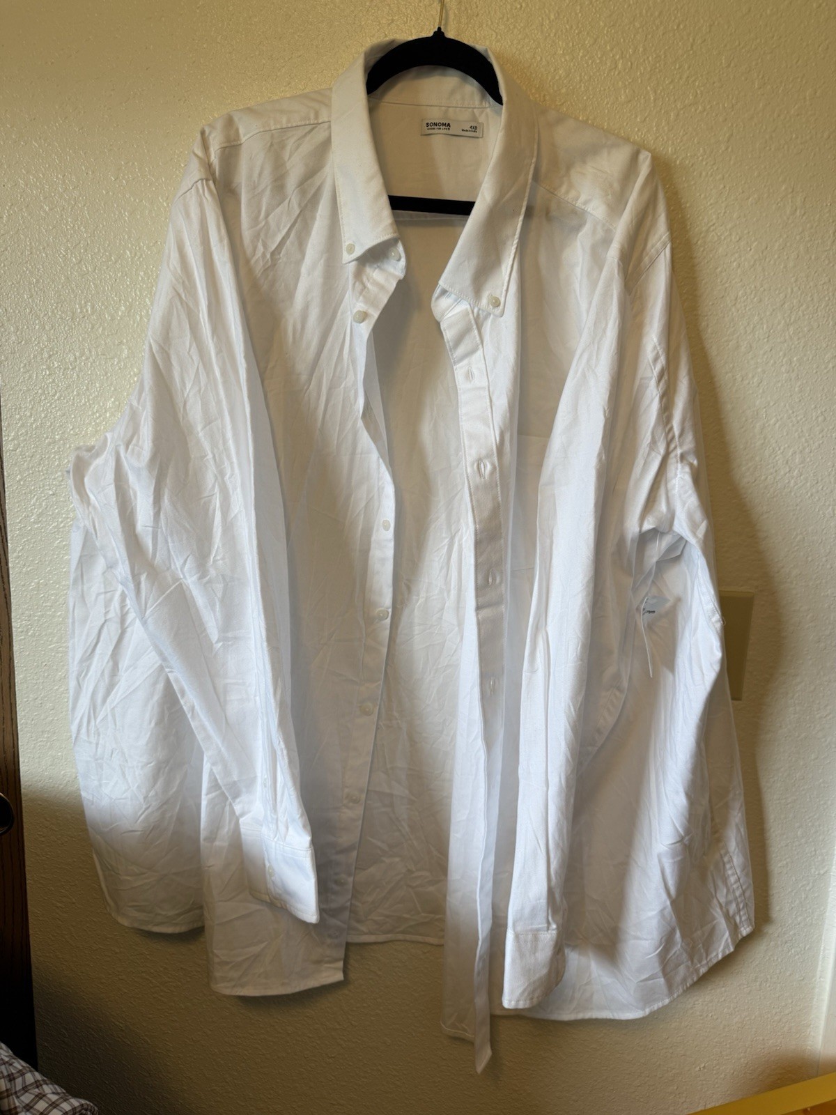 Sonoma Goods For Life Men’s Big & Tall White Dress Shirt 4XB Stretch Easy Care