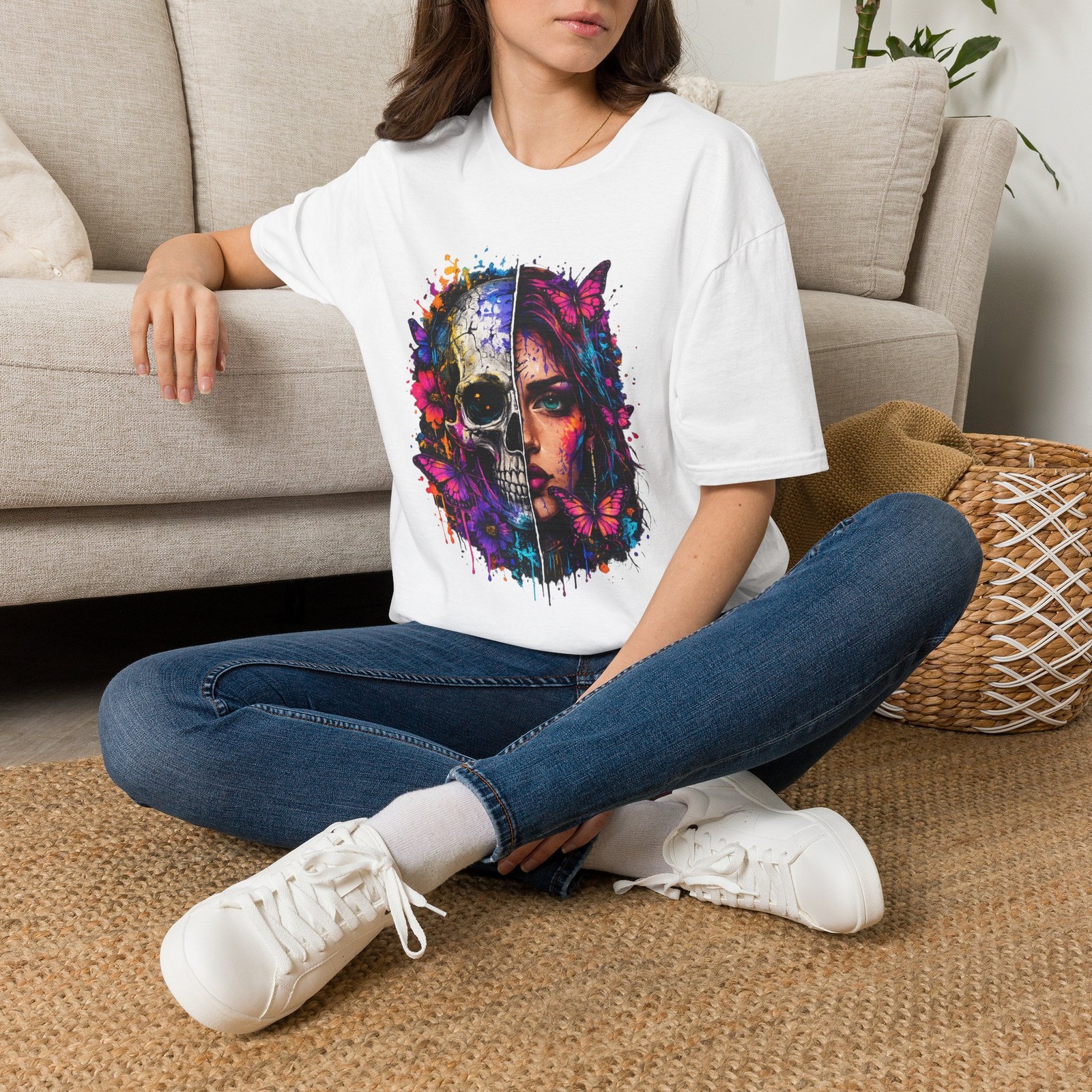 Copy of Half Skull Half Woman T-Shirt Alternative Streetwear | Unisex Tee