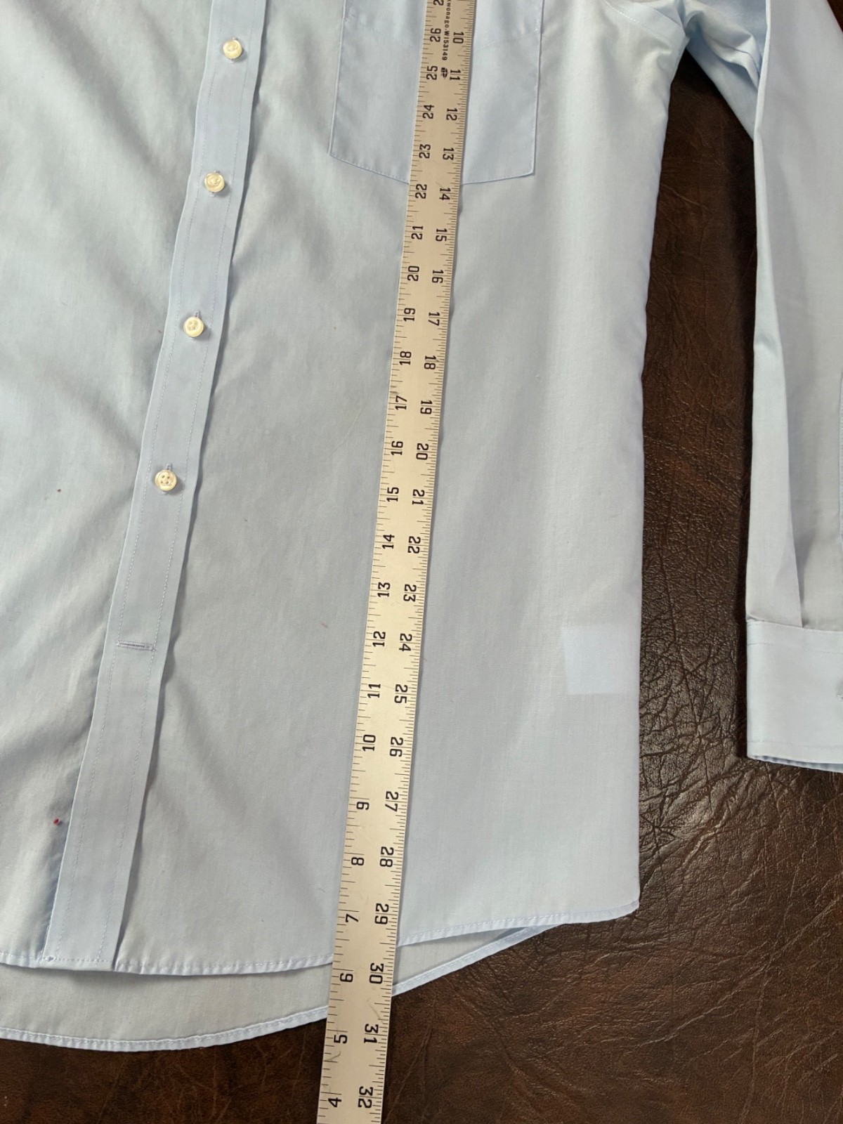 Size 15 1/2 34-35 STAFFORD Fitted Broadcloth Dress Shirt Blue