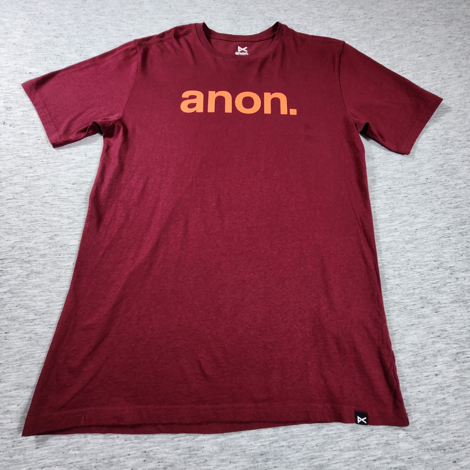 Anon Mens Graphic T-Shirt Medium Red Crew Neck Soft Feel Printed Logo Skate Tee