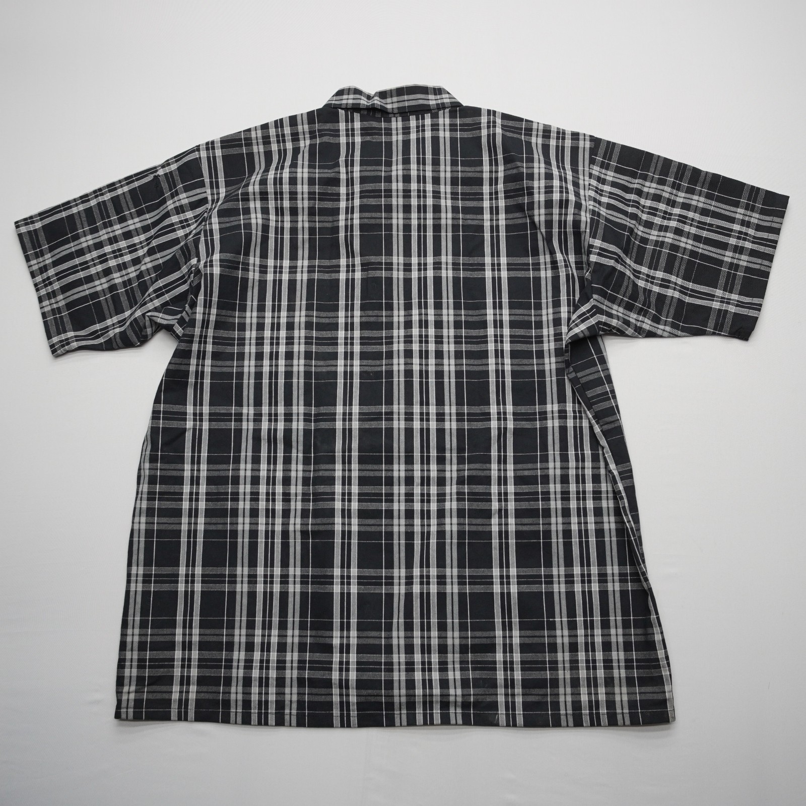 Ben Davis Mens Plaid Half Zip Short Sleeve Work Shirt Black XL USA Made